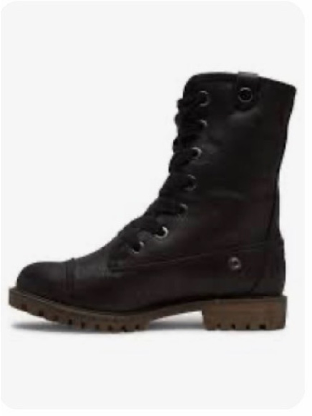 Roxy Bruna Black Faux Fur Lined Lace-Up Combat Boots